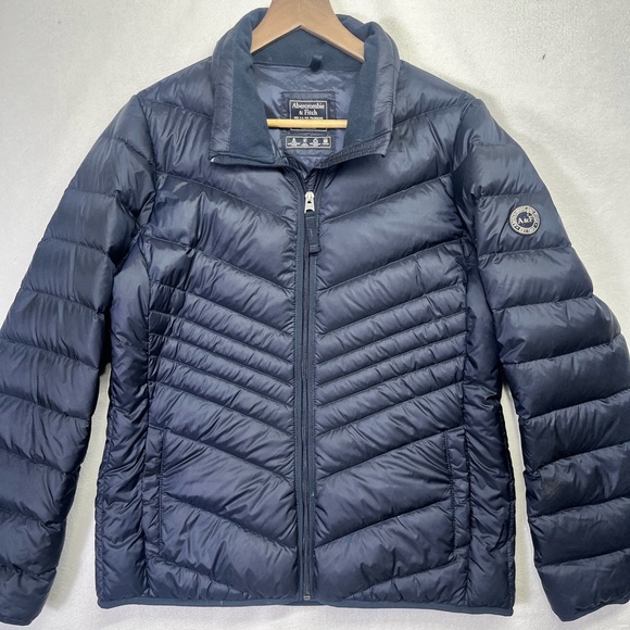 Abercrombie & Fitch Jackets & Blazers - Abercrombie & Fitch Down Jacket Coat Navy Women’s L 90% Duck Down Preppy Cute